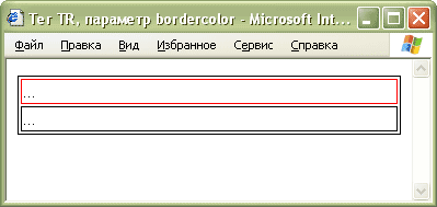 Вид рамки, созданной с помощью параметра bordercolor, в браузере Internet Explorer